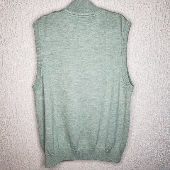 Orvis 100% Merino Wool Vest 1/4 Zip Men's Size L Light Green RN 70534 - Picture 13 of 13